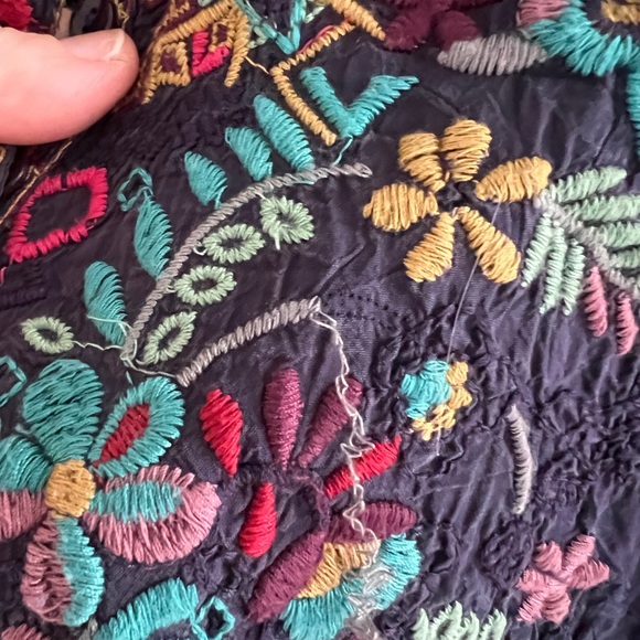 Embroidered Johnny Was Sheesoh Navy Bohemian Top - Picture 7 of 7